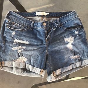 Torrid distressed jean shorts